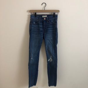 Madewell 9” High-Rise Raw Hem Distressed Jeans